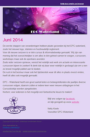 Nieuwsbrief EPC Waterland